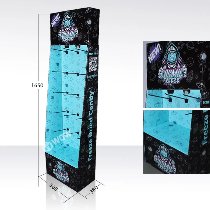Cardboard Pegboard Candy Floor Display Rack high quality